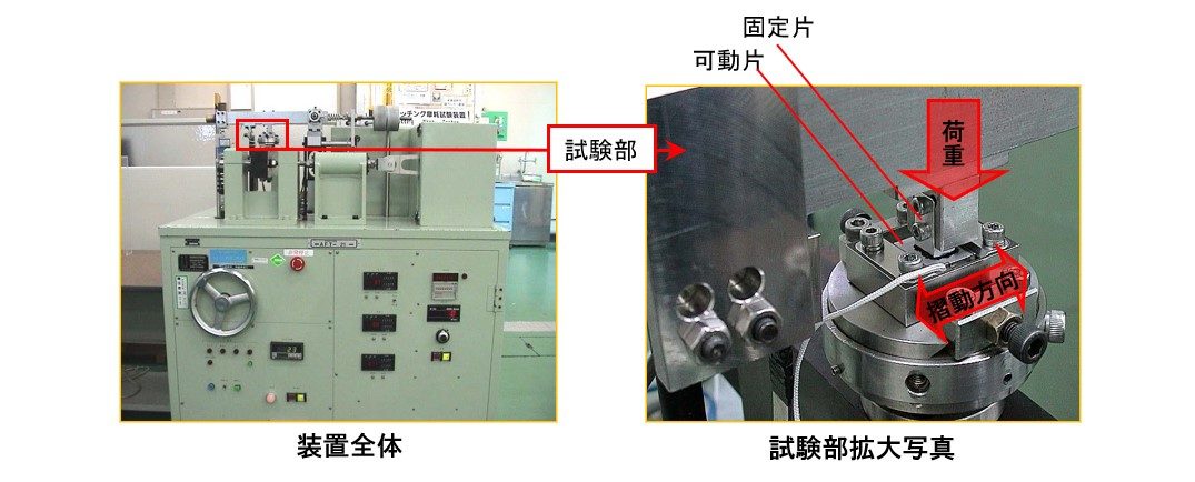 フレッチング摩耗試験装置写真