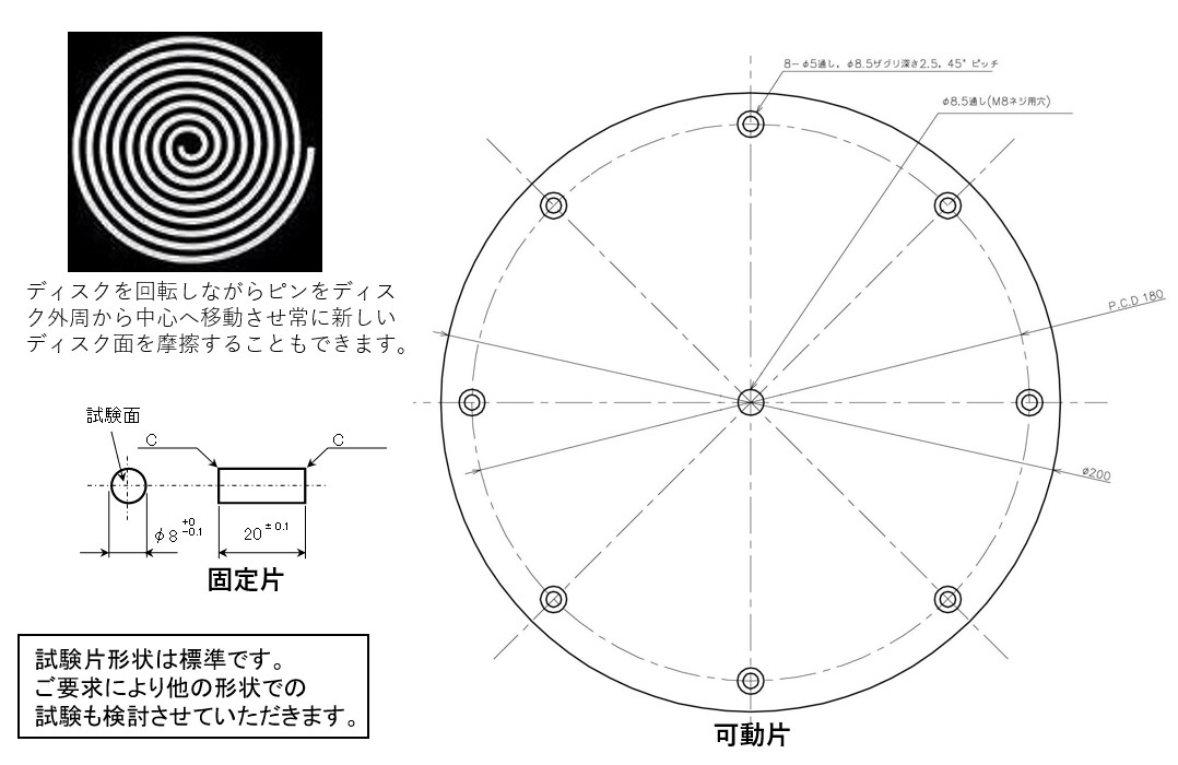 ピンオンディスク摩耗試験装置図面